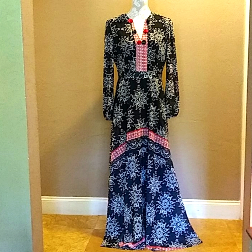 Sheryl Crow printed maxi dress size M